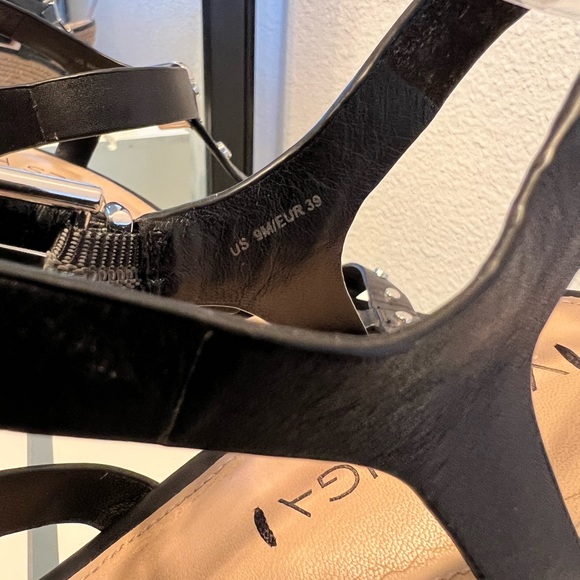 Via Spiga Studded Black Leather Espadrille Wedges Size US 9/EUR 39 silver studs - Picture 14 of 15